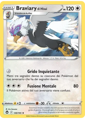 Braviary di Hisui #149 — Tempesta Argentata