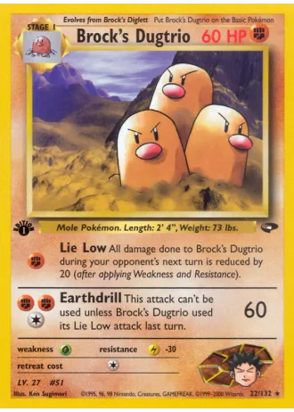Brock's Dugtrio #22/132 — Gym Challenge