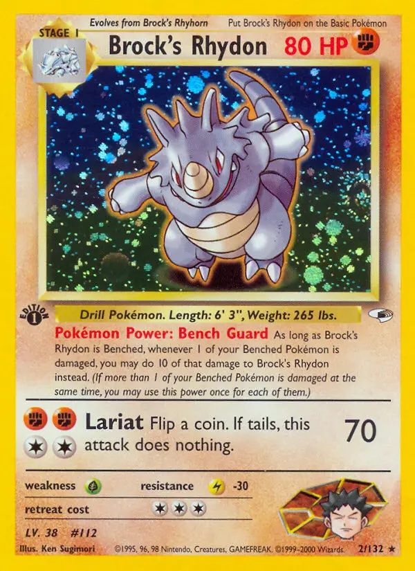Brock's Rhydon (1st Edition) #2 — Gym Heroes (1st Edition)