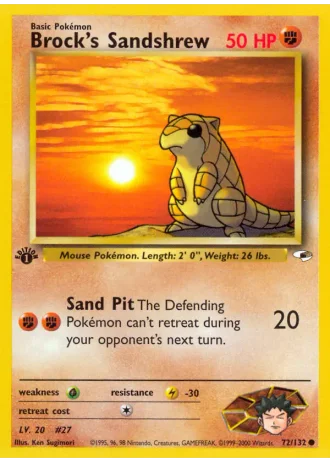 Brock's Sandshrew (1st Edition) #72/132 — Gym Heroes (1st Edition)