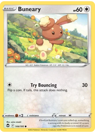 Buneary #144/195 — Silver Tempest