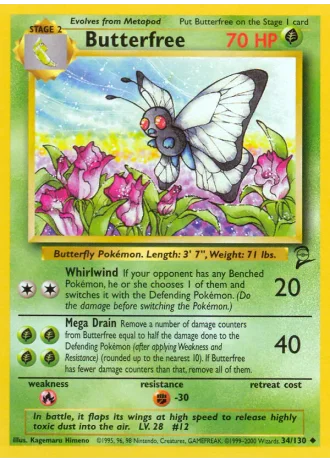 Butterfree #34/130 — Base Set 2