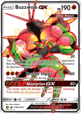 Buzzwole GX SV68/94 — Shiny Vault (Hidden Fates)