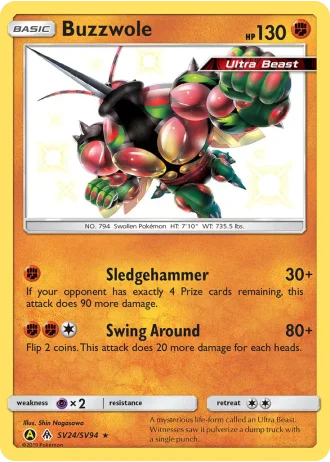 Buzzwole SV24/94 — Shiny Vault (Hidden Fates)