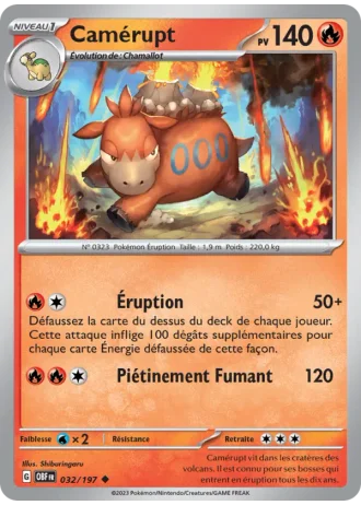 Camérupt #032/197 — Flammes Obsidiennes