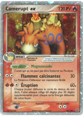 Camerupt ex #92/106 — EX Émeraude