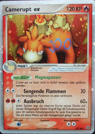 Camerupt ex #92/106 — EX Smaragd