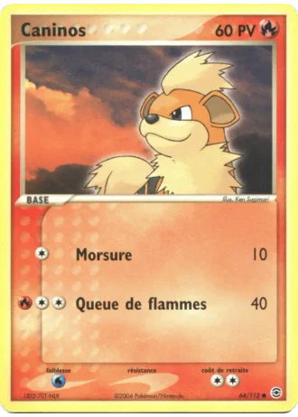 Caninos #64/112 — EX Rouge Feu & Vert Feuille