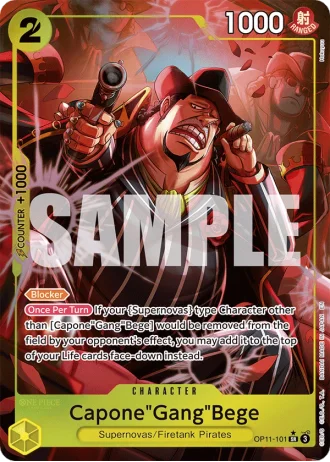 Capone"Gang"Bege (OP11-101) (Alternative Art) — A Fist of Divine Speed (OP11)