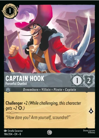 Captain Hook - Forceful Duelist #186/204 — Reign of Jafar