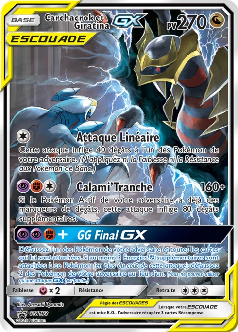 Carchacrok et Giratina GX SM193 — Soleil & Lune Promos