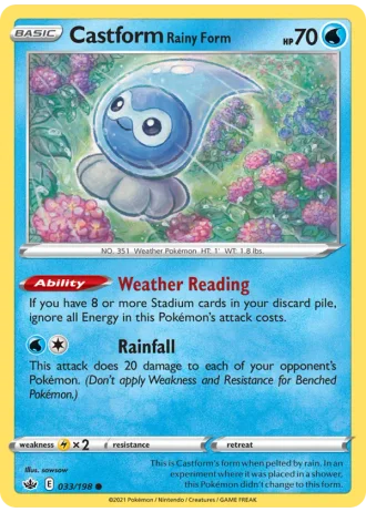 Castform Rainy Form #33/198 — Chilling Reign