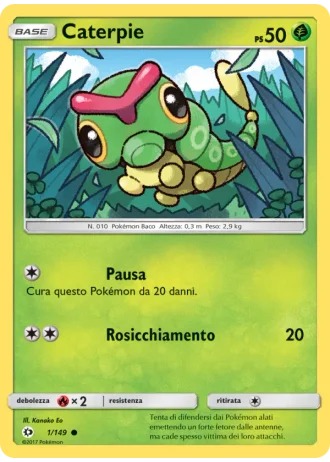 Caterpie #1/149 — Sole e Luna