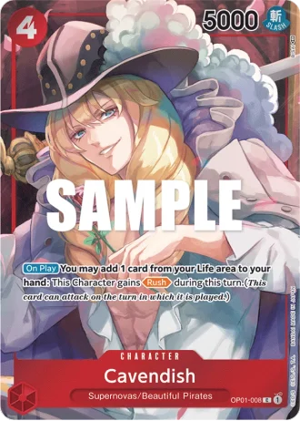 Cavendish (OP01-008) (Alternative Art) — Romance Dawn (OP01)