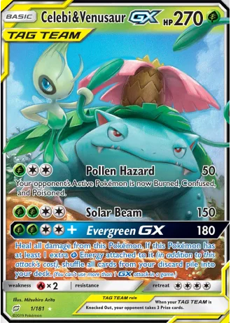 Celebi & Venusaur GX #1/181 — Team Up