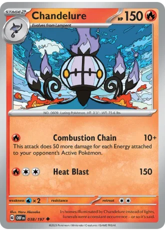 Chandelure #038/197 — Obsidian Flames