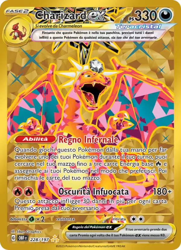 Charizard ex #228 — Ossidiana Infuocata