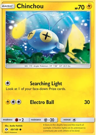 Chinchou #49/149 — Sun & Moon