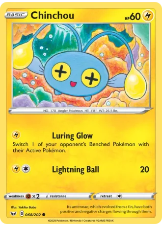 Chinchou #68/202 — Sword & Shield