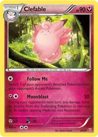 Clefable #28 — XY trainer Kit (Wigglytuff)