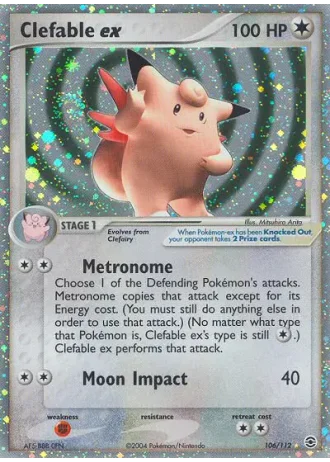 Clefable ex #106/112 — EX RossoFuoco e VerdeFoglia