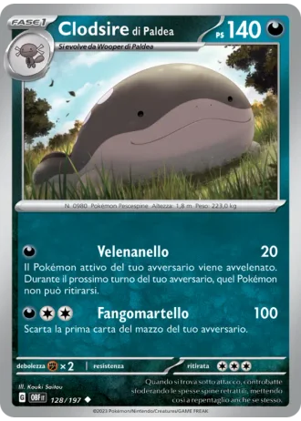 Clodsire di Paldea #128 — Ossidiana Infuocata