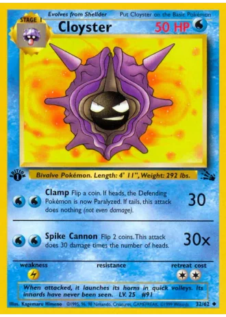 Cloyster (1ª Edizione) #32/62 — Fossil (1ª Edizione)