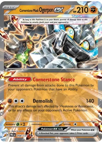 Cornerstone Mask Ogerpon ex #058 — Prismatic Evolutions