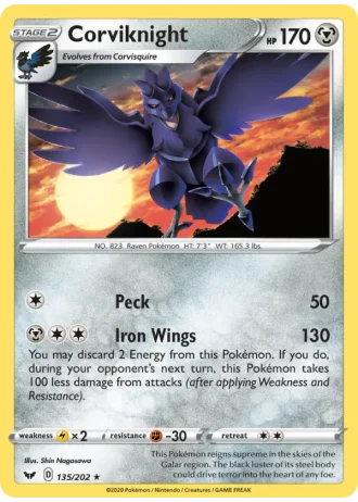Corviknight #135/202 — Sword & Shield