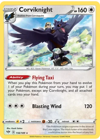 Corviknight #156/189 — Darkness Ablaze