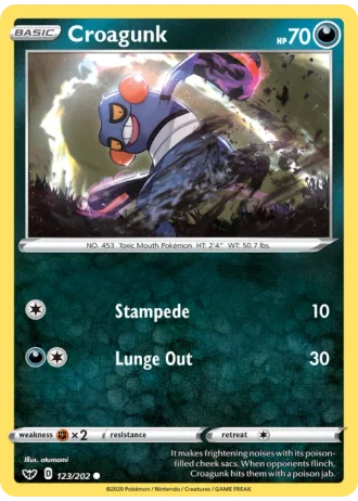 Croagunk #123/202 — Sword & Shield