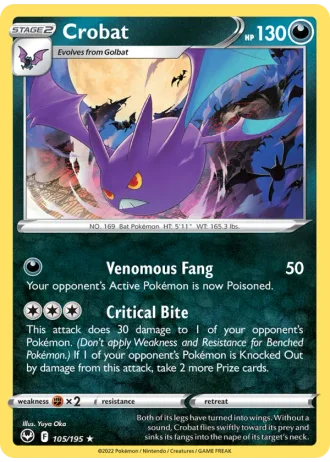 Crobat #105/195 — Silver Tempest