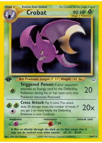 Crobat (1st Edition) #4/64 — Neo Revelation (1st Edition)