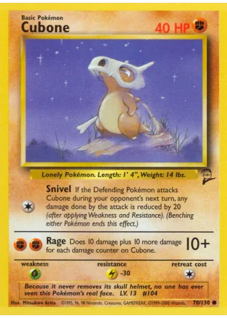 Cubone #70/130 — Base Set 2