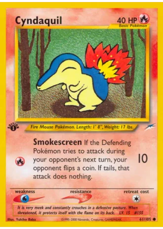 Cyndaquil (1st Edition) #61/105 — Neo Destiny (1st Edition)