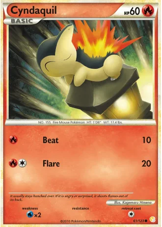 Cyndaquil #61/123 — HeartGold SoulSilver