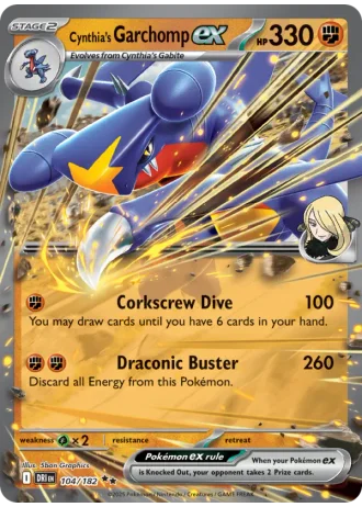 Cynthia's Garchomp ex #104 — Destined Rivals