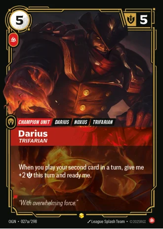 Darius, Trifarian #027a/298 — Origins