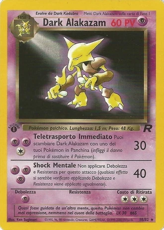 Dark Alakazam (1ª Edizione) #1/82 — Team Rocket (1ª Edizione)