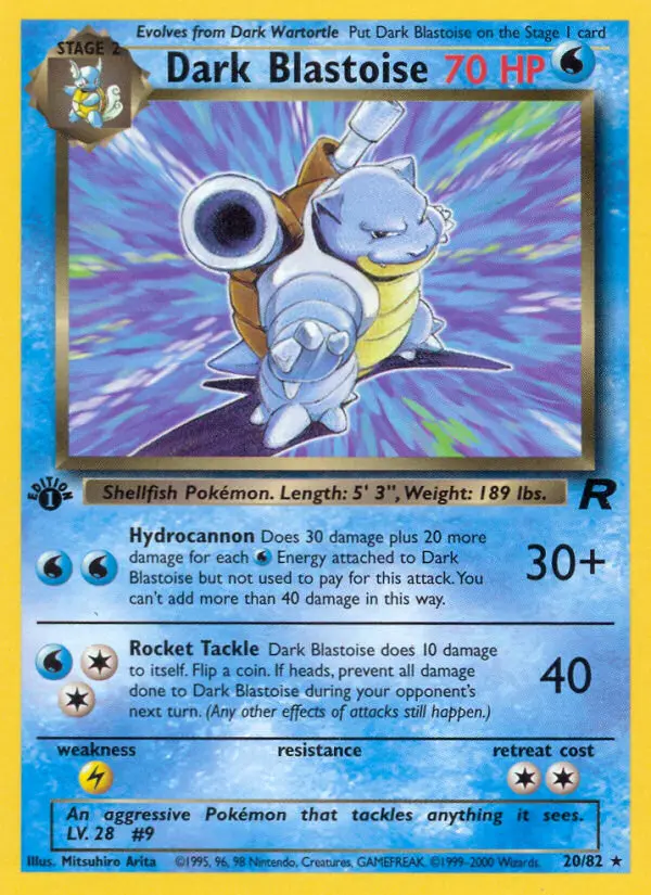 Dark Blastoise (1ª Edizione) #20 — Team Rocket (1ª Edizione)