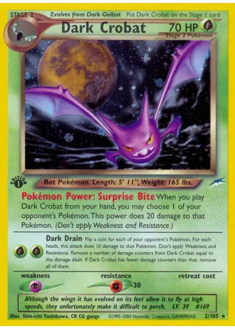 Dark Crobat (1st Edition) #2/105 — Neo Destiny (1st Edition)