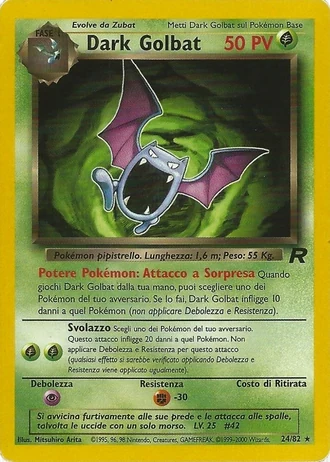 Dark Golbat (1ª Edizione) #24/82 — Team Rocket (1ª Edizione)