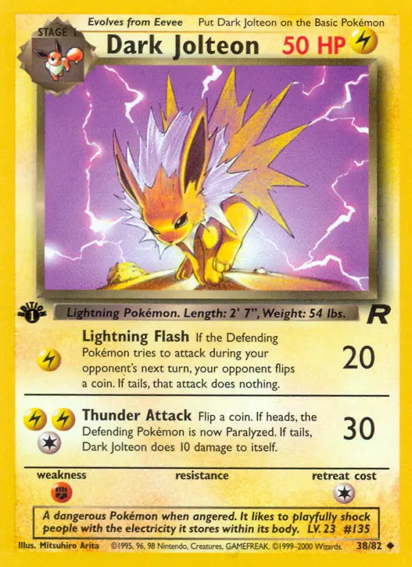 Dark Jolteon (1ª Edizione) #38 — Team Rocket (1ª Edizione)