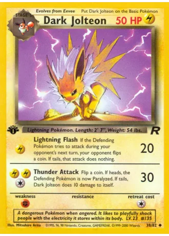 Dark Jolteon (1st Edition) #38/82 — Team Rocket (1st Edition)