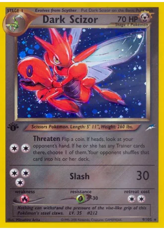 Dark Scizor (1ª Edizione) #9/105 — Neo Destiny (1ª Edizione)