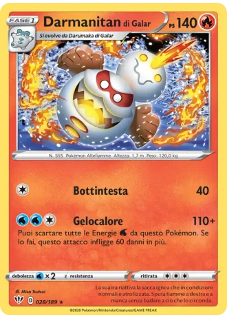 Darmanitan di Galar #28/189 — Fiamme Oscure