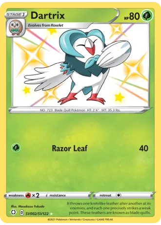 Dartrix SV002/122 — Shiny Vault (Shining Fates)