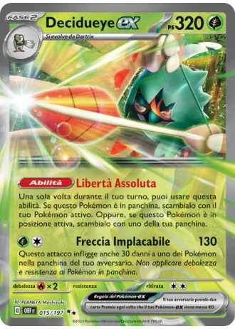 Decidueye ex #015 — Ossidiana Infuocata