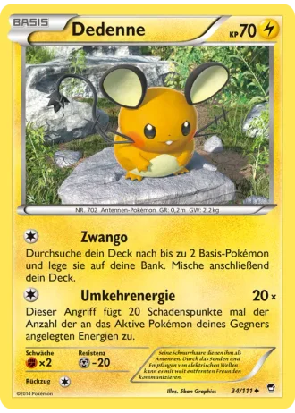 Dedenne #34/111 — Fliegende Fäuste