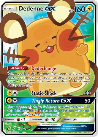 Dedenne GX #195a — Yellow A Alternate